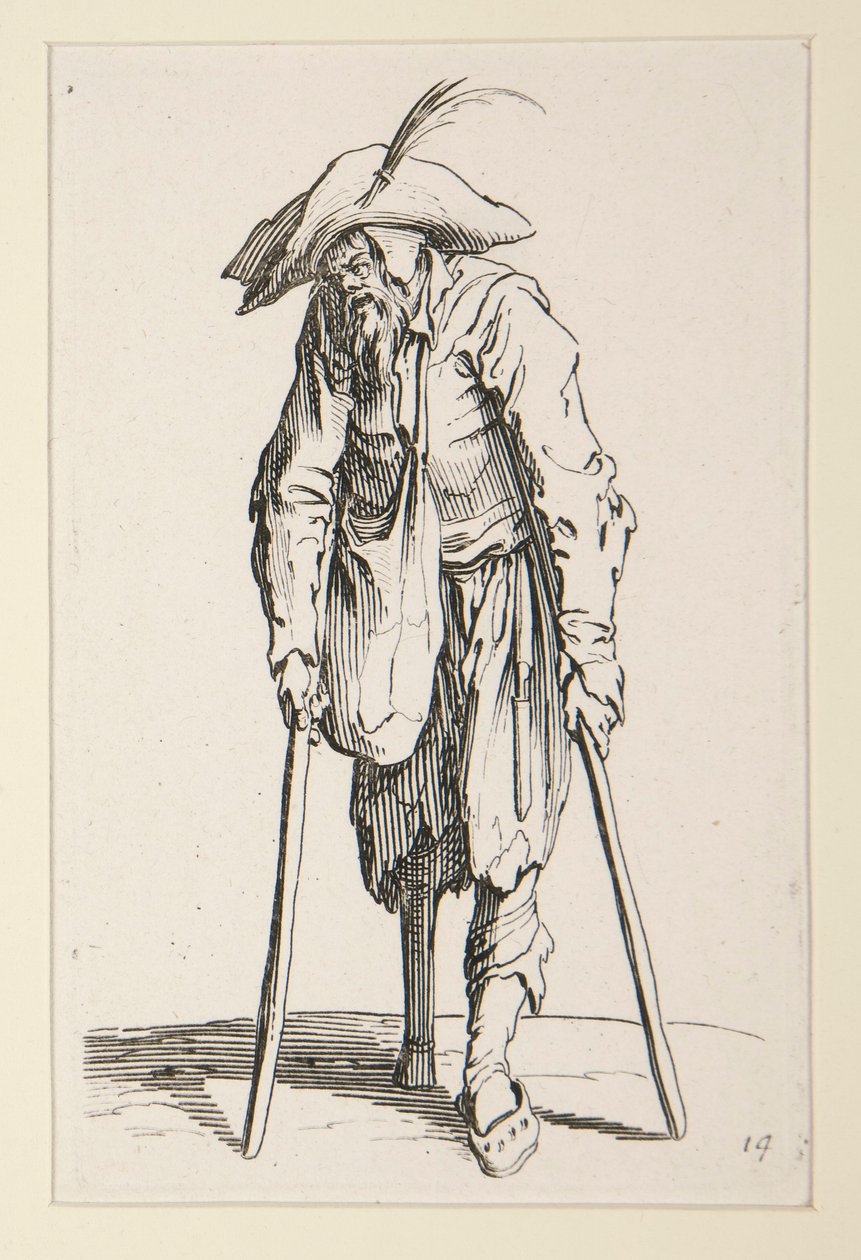Mendiant avec une jambe de bois, de la série Les Mendiants - Jacques Callot
