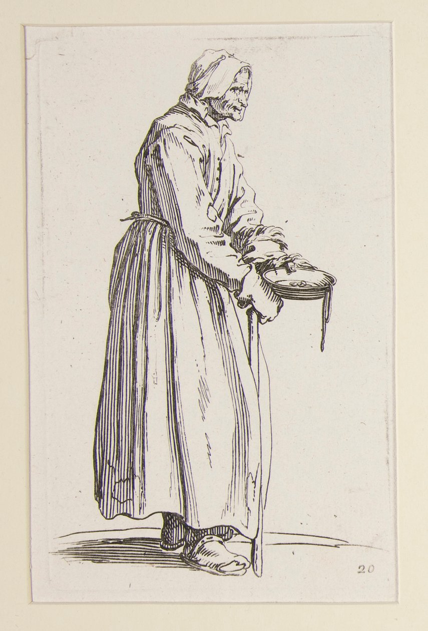 Mendiante portant un bol, des Mendiants (La mendiante à la sébille) - Jacques Callot