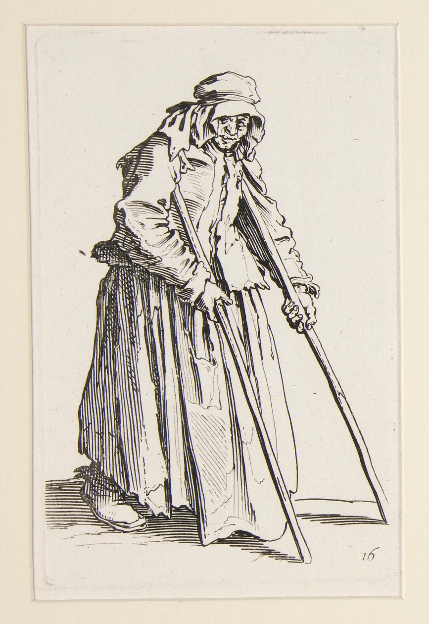Mendiante aux béquilles, de Les Mendiants - Jacques Callot