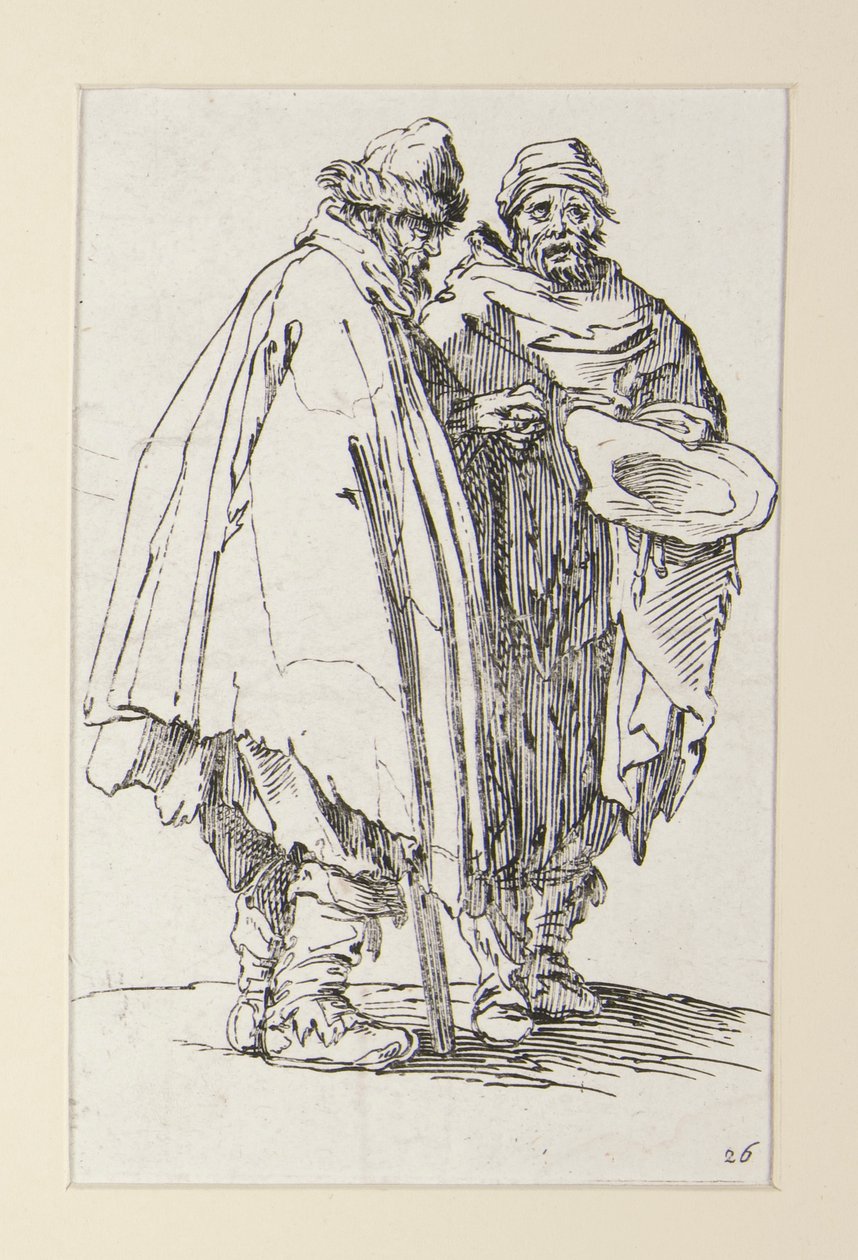 Homme aveugle et son compagnon, de Les Mendiants - Jacques Callot