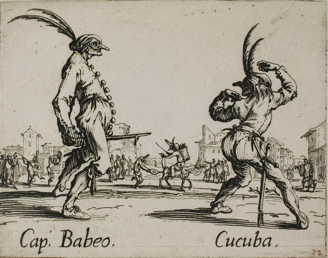Capitaine Babeo - Cucuba, planche 16 des Balli di Sfessania - Jacques Callot