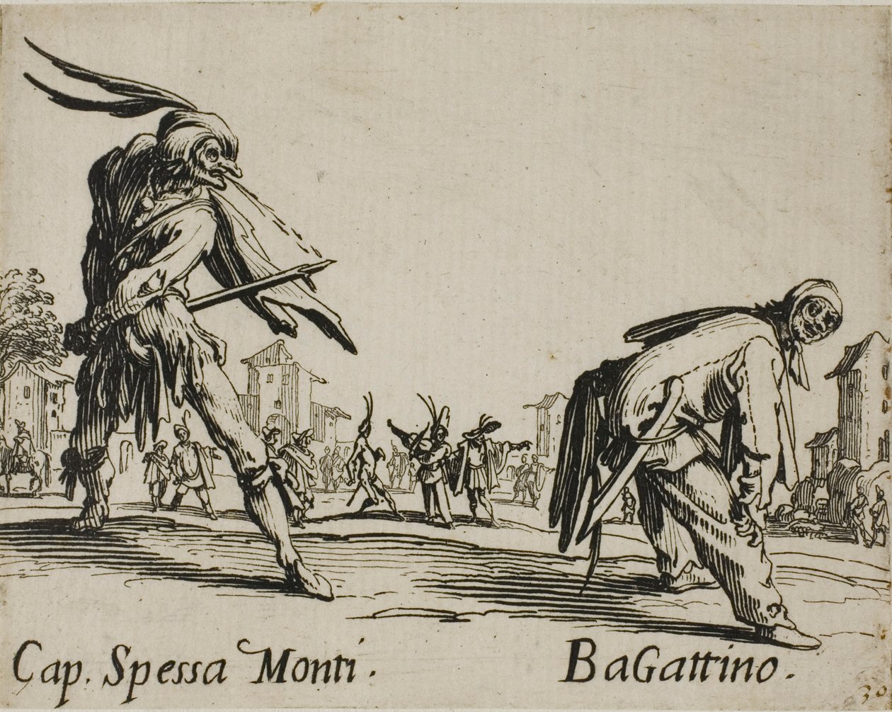Capitan Spessa Monti - Begattino, planche 10 de Balli di Sfessania - Jacques Callot