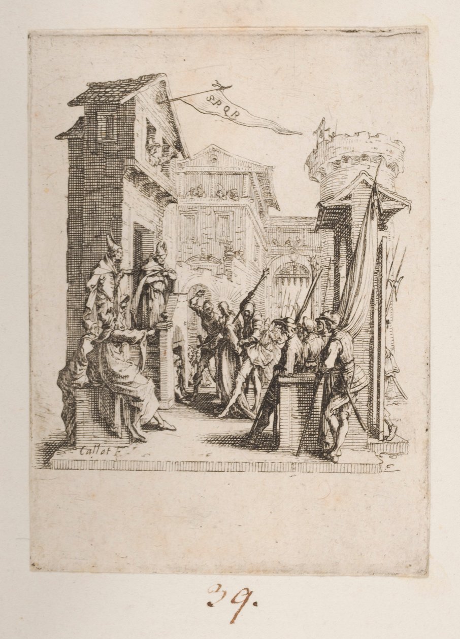 Christ devant Caïphe, no. 7 de 11 de La Petite Passion - Jacques Callot