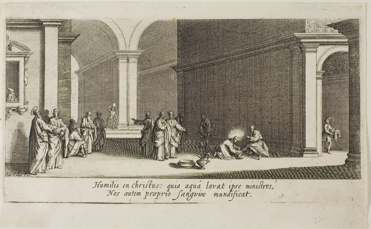 Le Christ lavant les pieds des apôtres, extrait de La Grande Passion - Jacques Callot