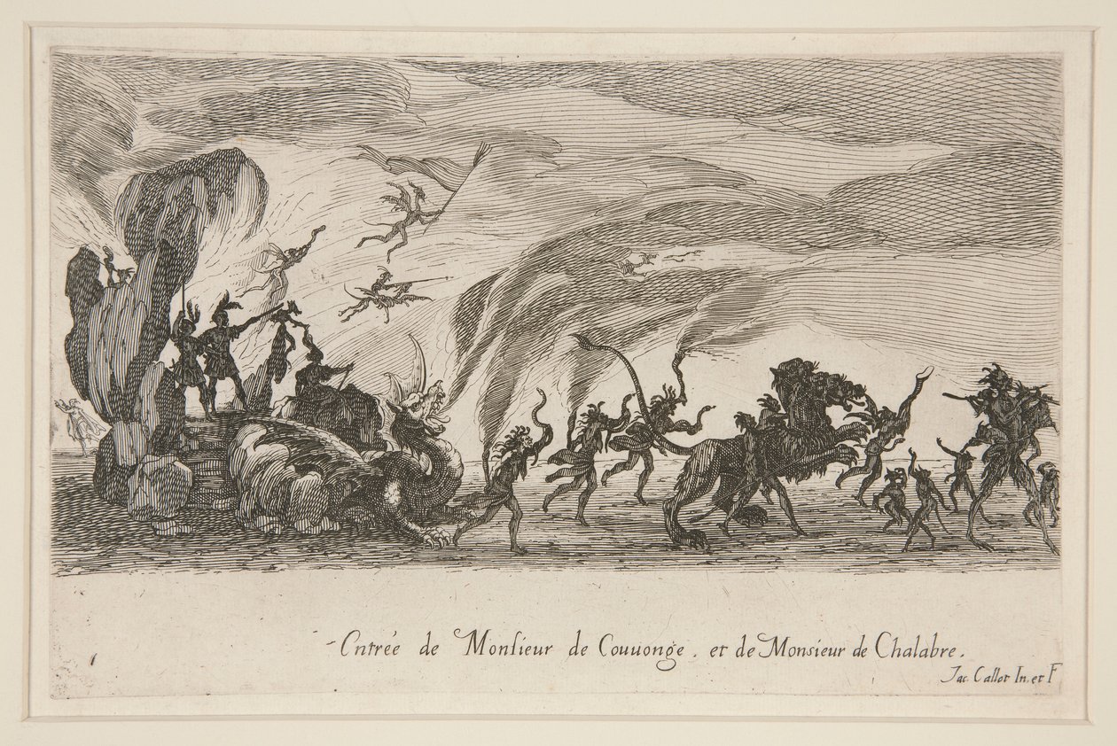 Combat à la Barrière, Entrée de Monsieur de Couvonge et de Monsieur de Chalabre - Jacques Callot