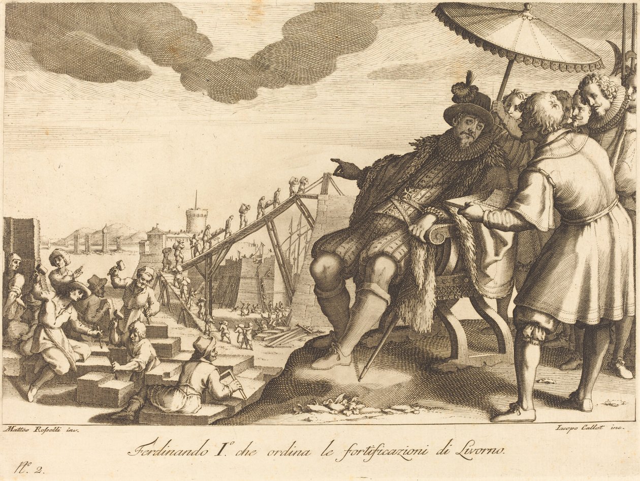 Construction et fortification du port de Livourne - Jacques Callot