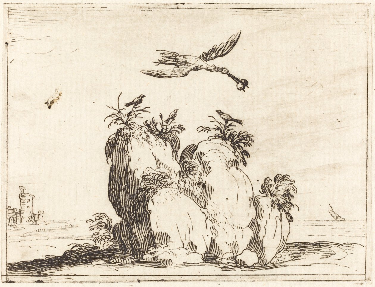 Grue en vol - Jacques Callot