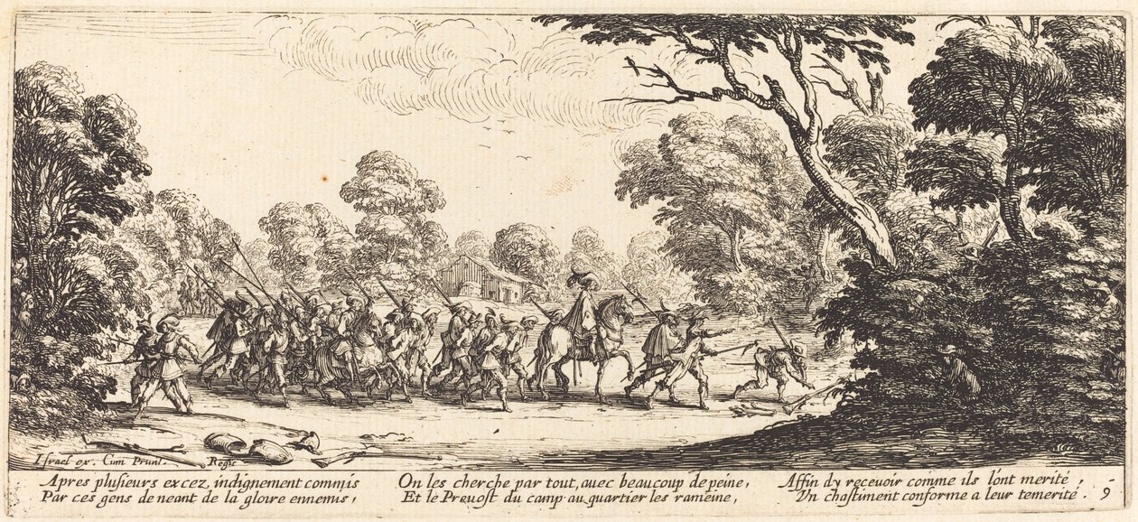 Découverte des soldats criminels, vers 1633 - Jacques Callot