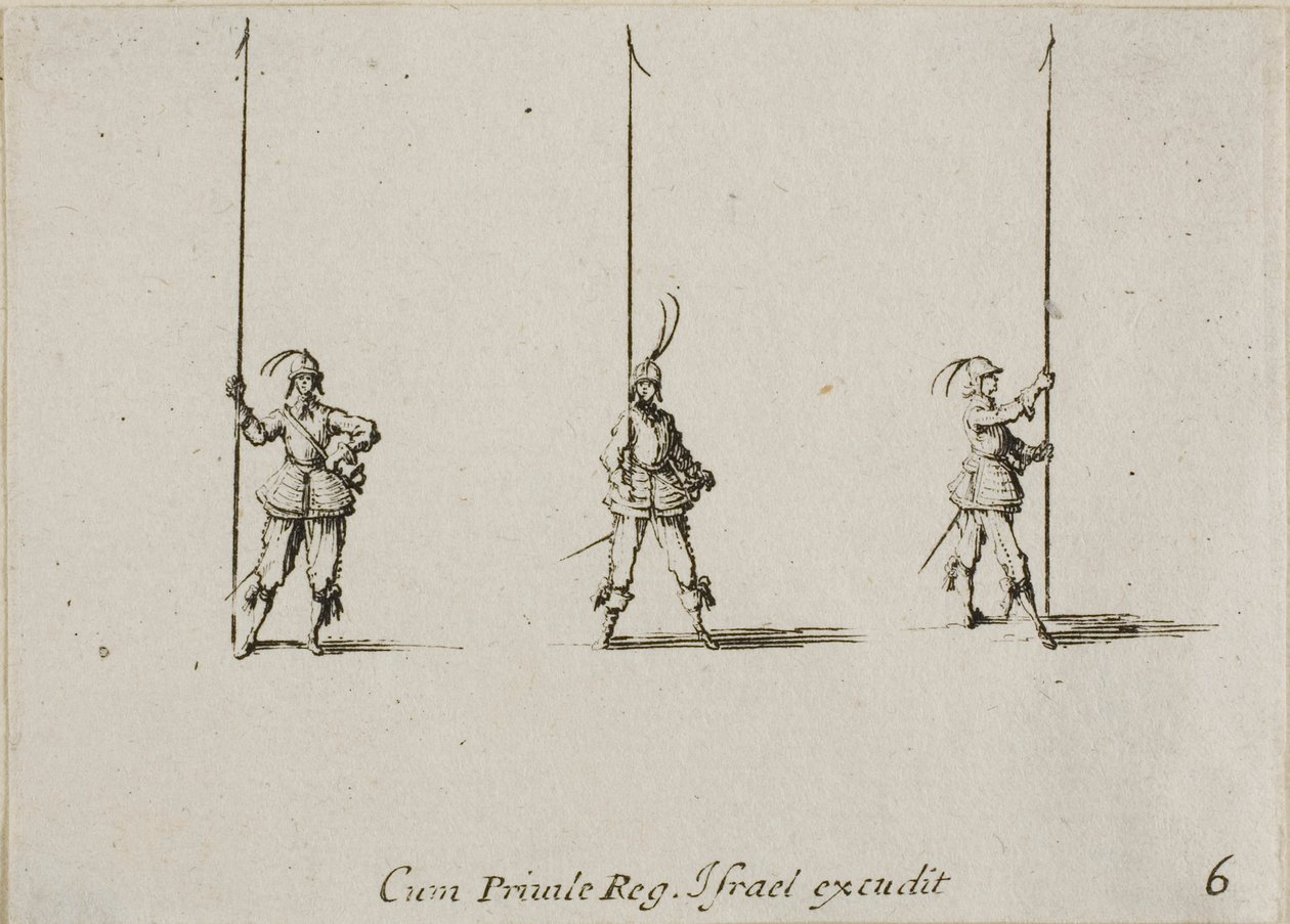 Exercice avec Pique Levée, planche six des Exercices Militaires - Jacques Callot