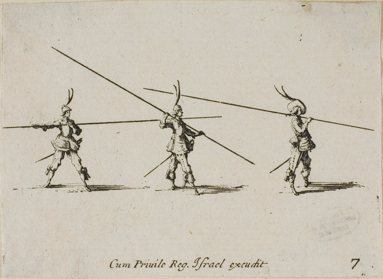 Exercice au mousquet, planche sept de Les Exercices Militaires - Jacques Callot