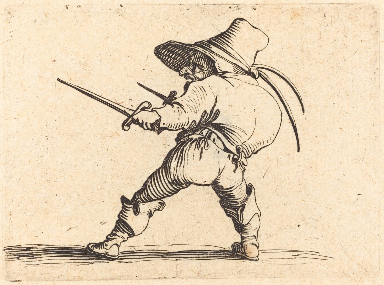 Duelliste avec épée et dague - Jacques Callot