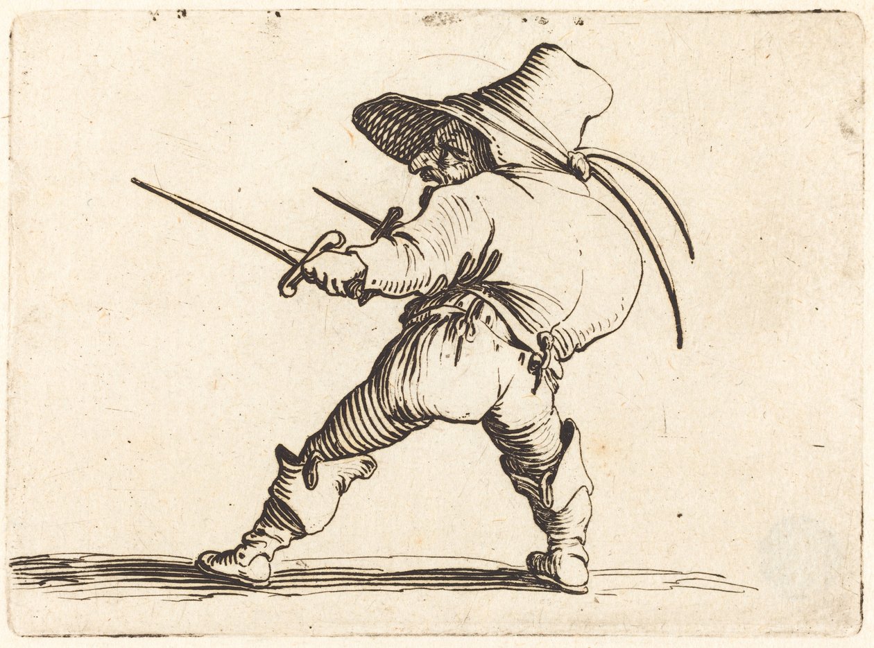 Duelliste avec épée et dague - Jacques Callot