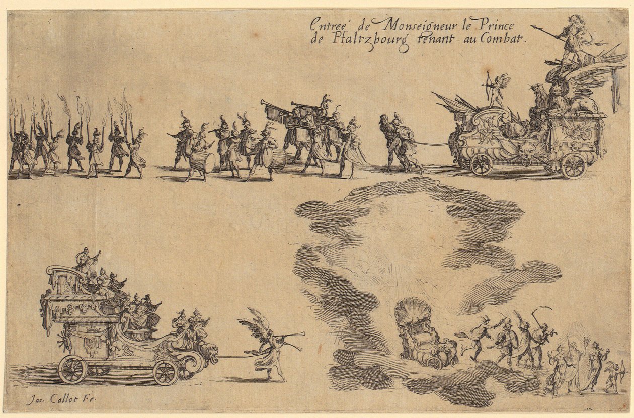 Gentilhomme au pourpoint de fourrure, planche 6 de la série « La Noblesse » - Jacques Callot