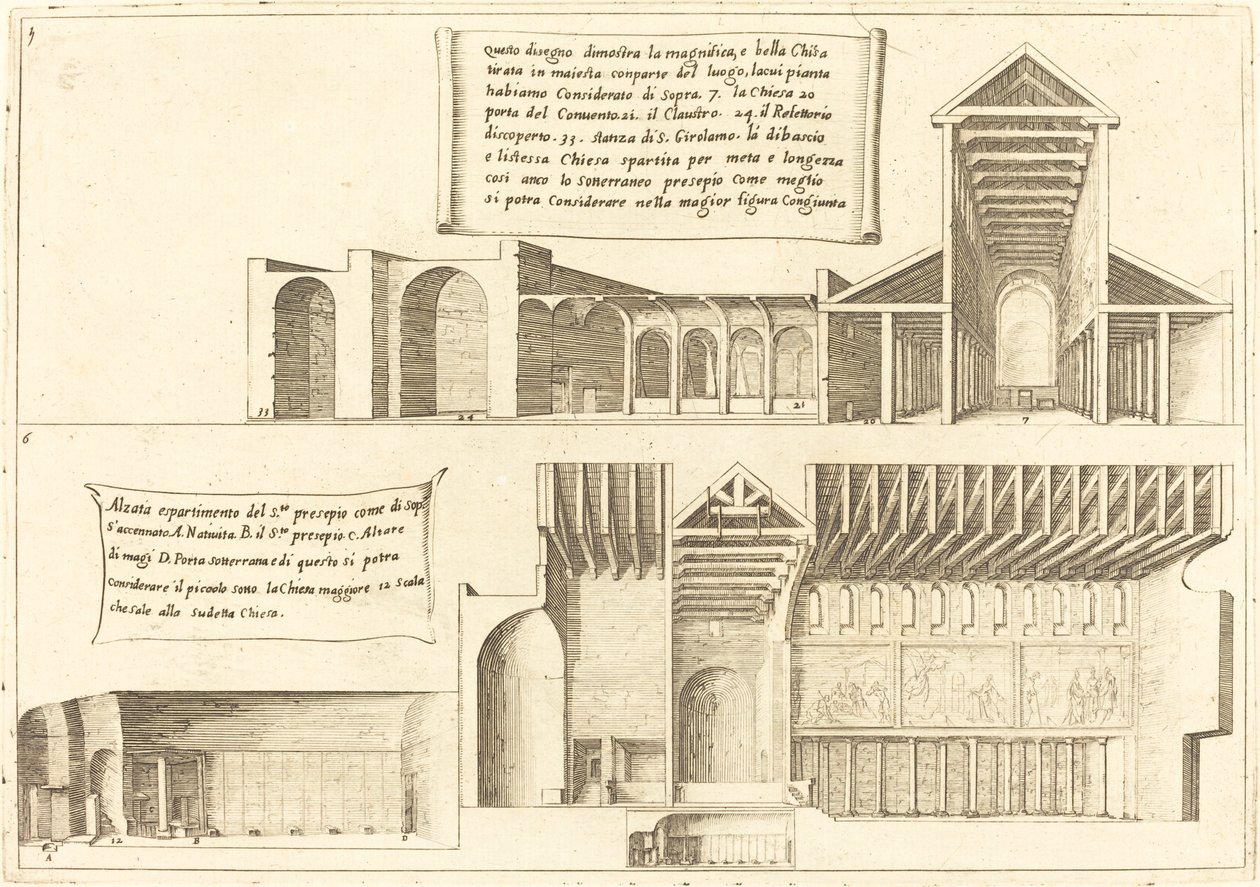 Élévation des églises y compris la Sainte Mangeoire - Jacques Callot
