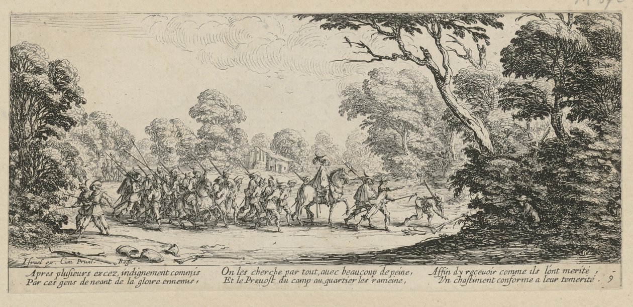 La découverte des criminels, planche 9 de la série « Les horreurs de la guerre » - Jacques Callot