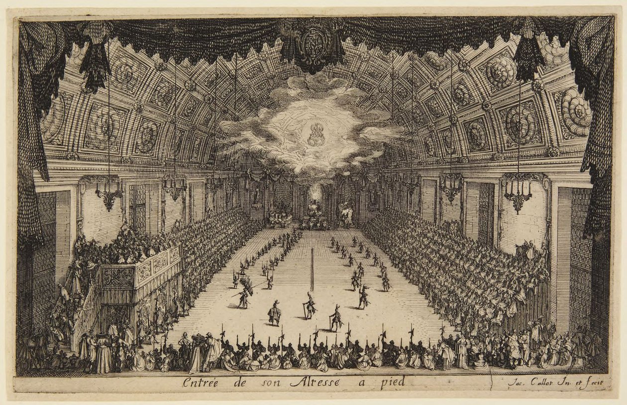 Entrée à pied, de la série « Le Combat à la Barrière » - Jacques Callot