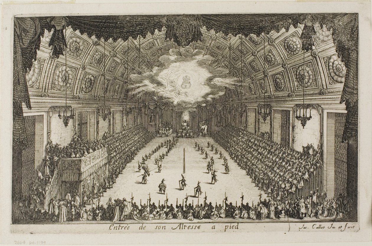 Entrée de Son Altesse à Pied, du Combat à la Barrière - Jacques Callot