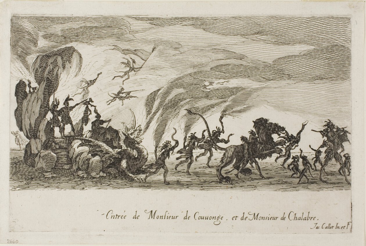 Entrée de M. de Couvonage et M. de Chalabre, du Combat à la barrière - Jacques Callot