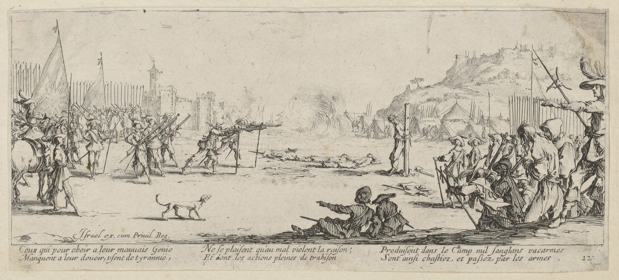 Fusillade, page 12 de la série « Les horreurs de la guerre » - Jacques Callot