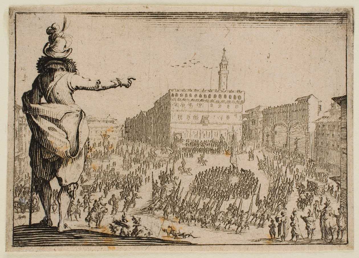 Fête sur la Piazza Signoria à Florence, tirée de « Les Caprices » (édition de Florence) - Jacques Callot