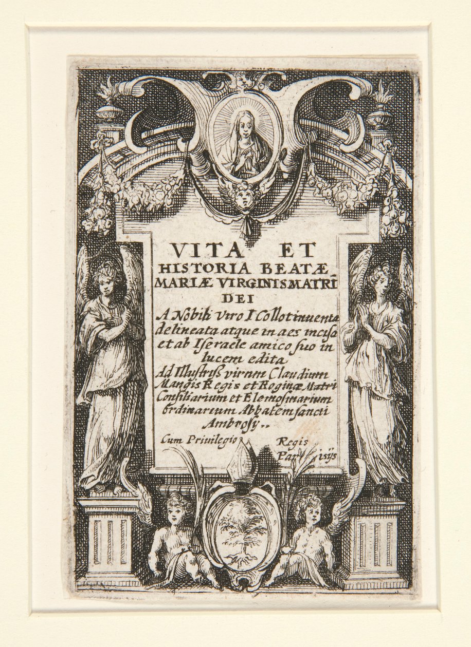 Frontispice, no. 1 de La Vie de la Vierge - Jacques Callot