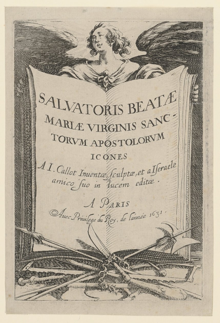 Frontispice, feuille 1 de la série « Jésus, les douze apôtres et Marie » - Jacques Callot