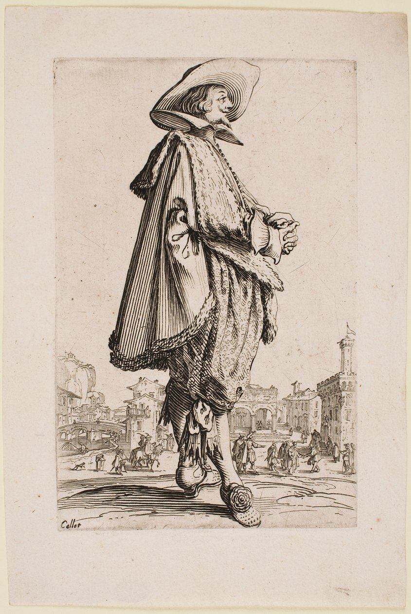 Gentleman avec les mains jointes, de la série « La Noblesse de Lorraine » - Jacques Callot