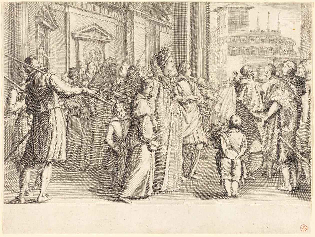 Grande-duchesse à la procession des jeunes filles - Jacques Callot