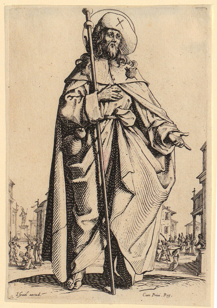 Saint Pierre, planche 4 de la série « Jésus, les douze apôtres et Marie » - Jacques Callot