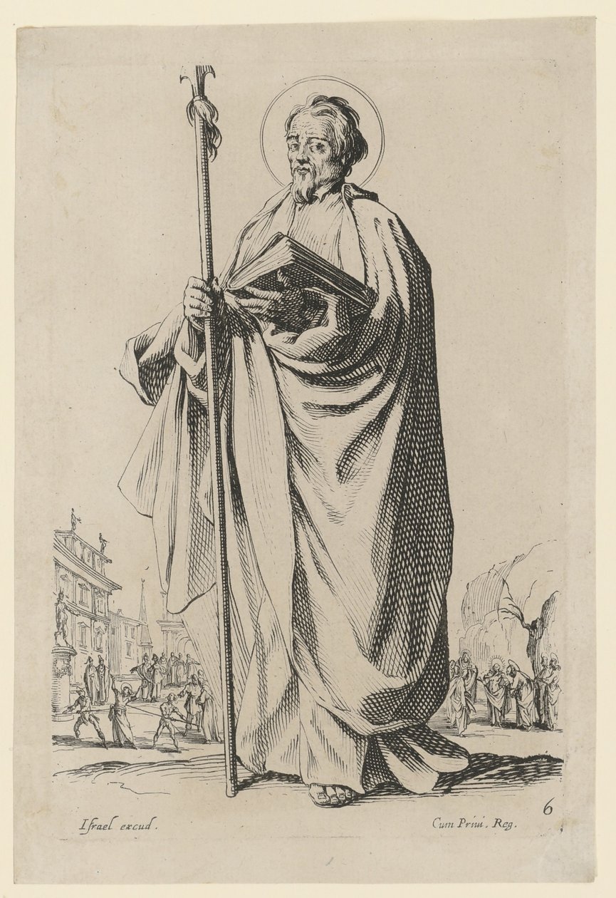 Saint Thomas, feuille n° 10 de la série « Jésus, les douze apôtres et Marie » - Jacques Callot