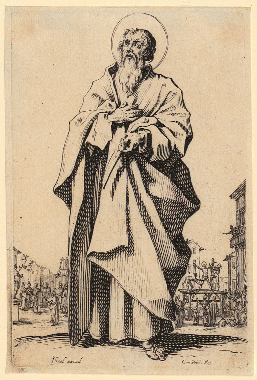 Saint Thomas, feuille 10 de la série « Jésus, les douze apôtres et Marie » - Jacques Callot
