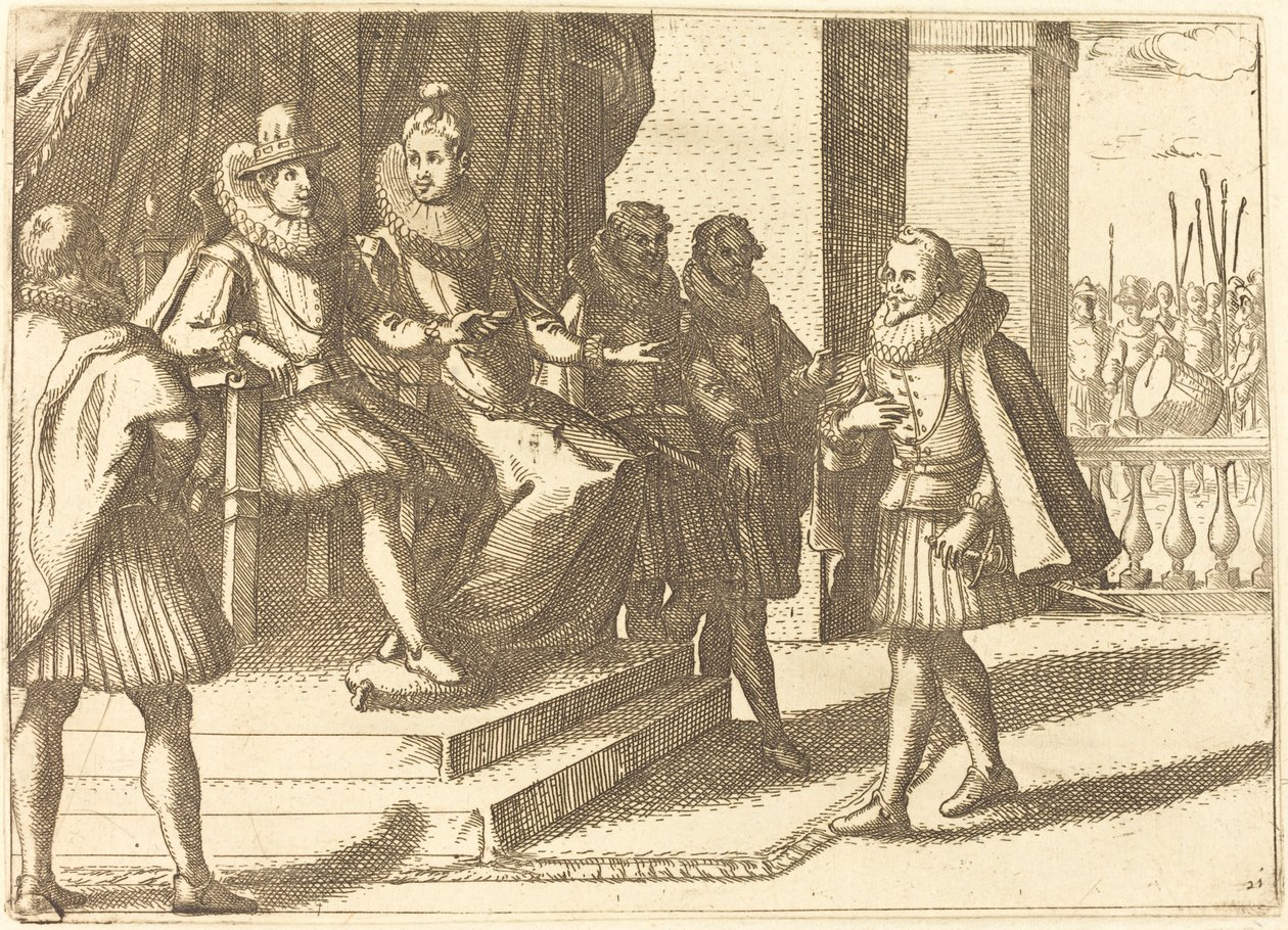 Roi et reine en consultation sur les Turcs - Jacques Callot