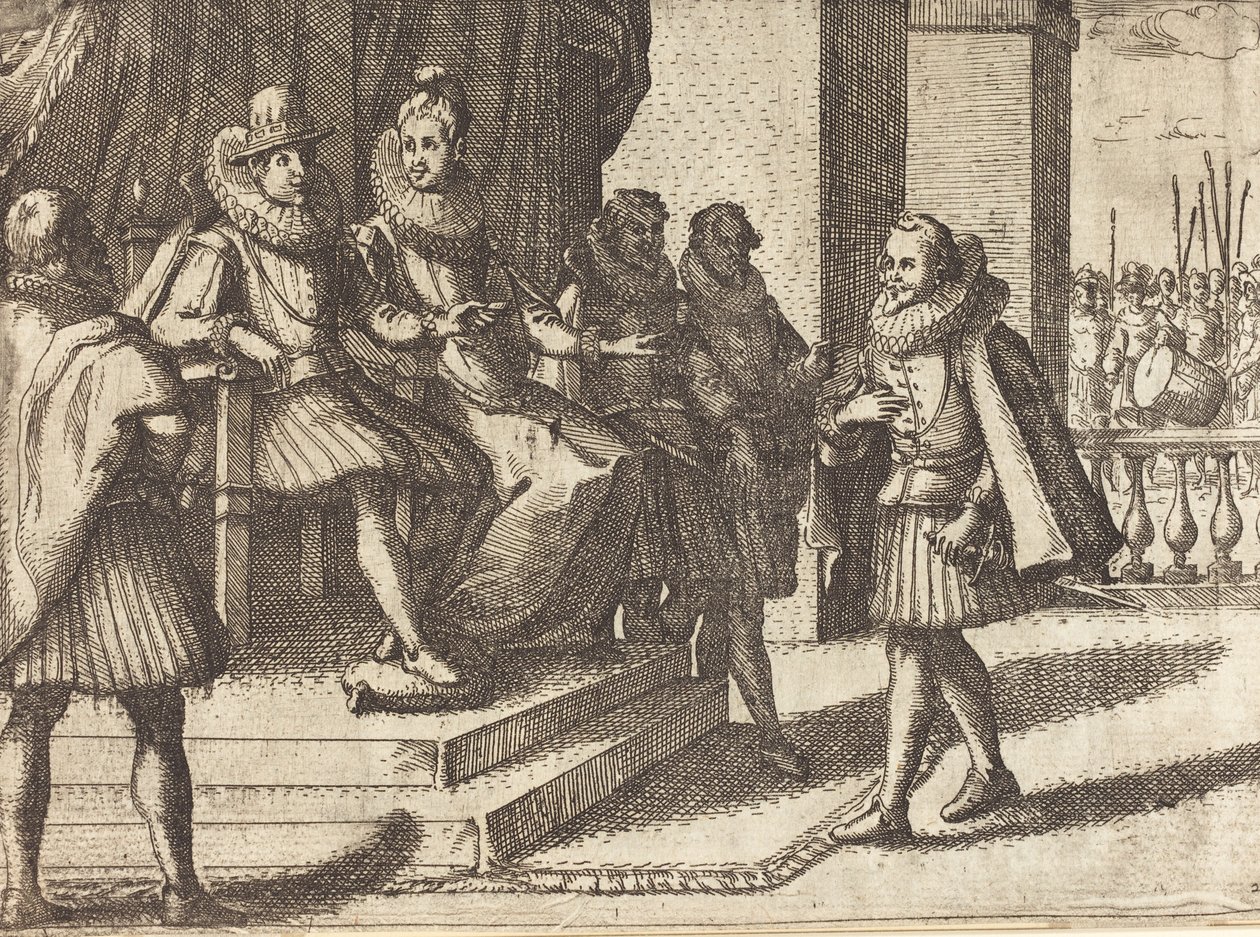 Roi et Reine en Consultation sur les Turcs [recto] - Jacques Callot