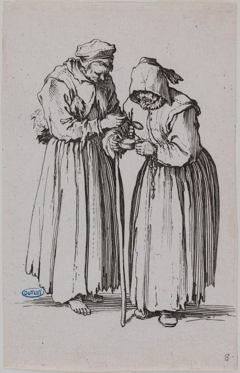 Les Gueux, les Deux Mendiantes. Huitième numéro d’une suite de 25 pièces (Lieure 486, Meaume 692) - Jacques Callot