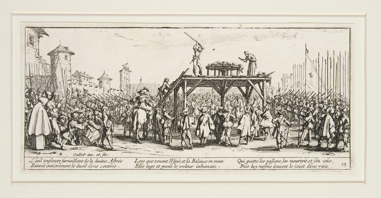 Les grandes misères de la guerre : No. 14 - La roue - Jacques Callot