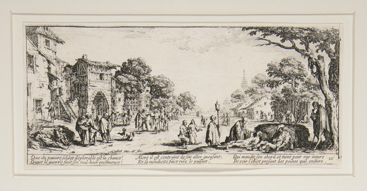 Les grandes misères de la guerre: No. 16 - Les mourants sur le bord des routes - Jacques Callot