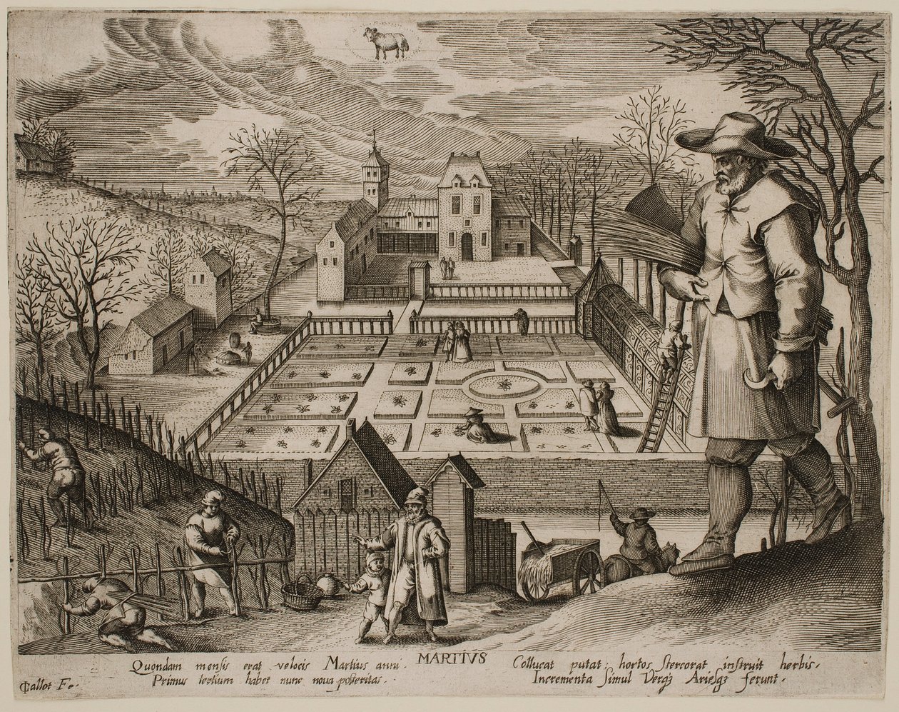 Mars, de la série «Les Mois» - Jacques Callot