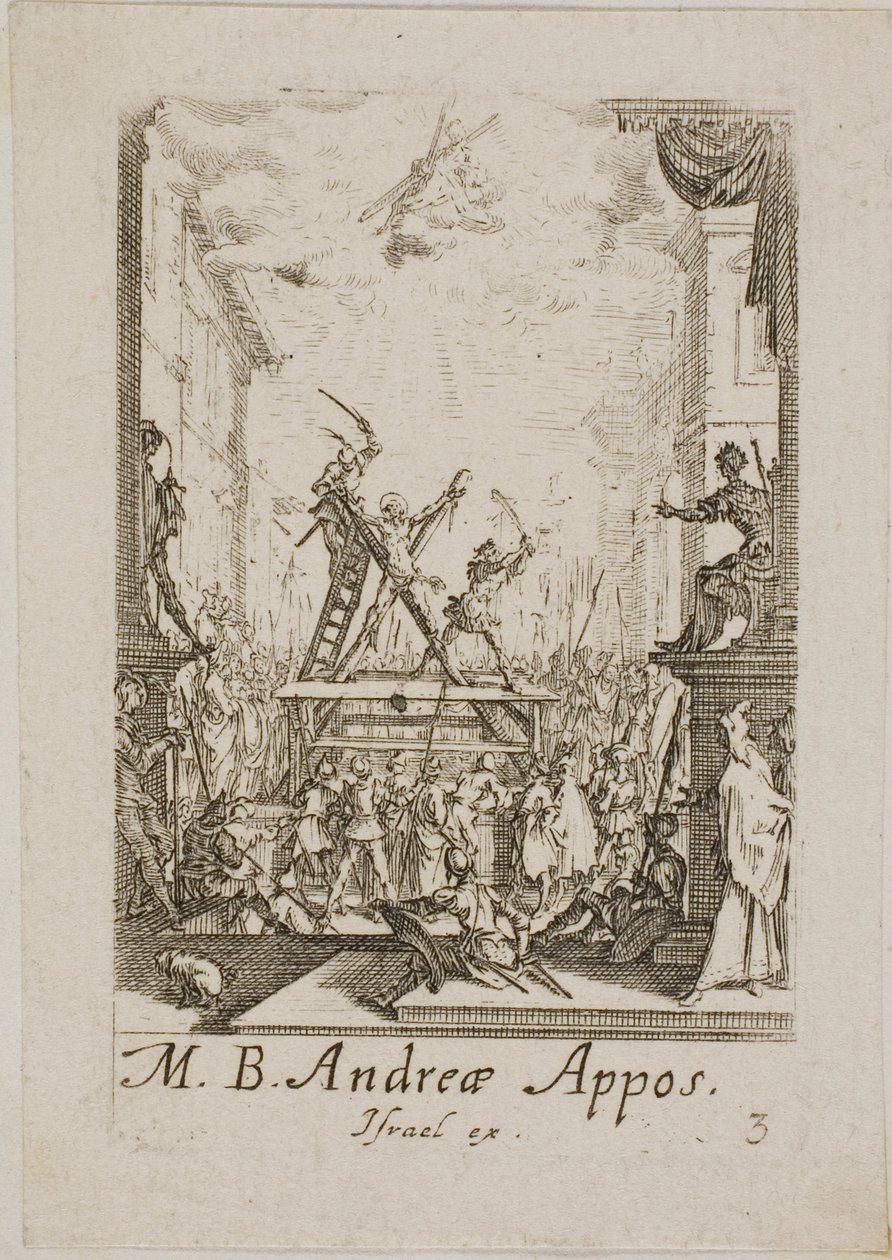 Martyre de saint André, troisième planche des Martyres des Apôtres - Jacques Callot