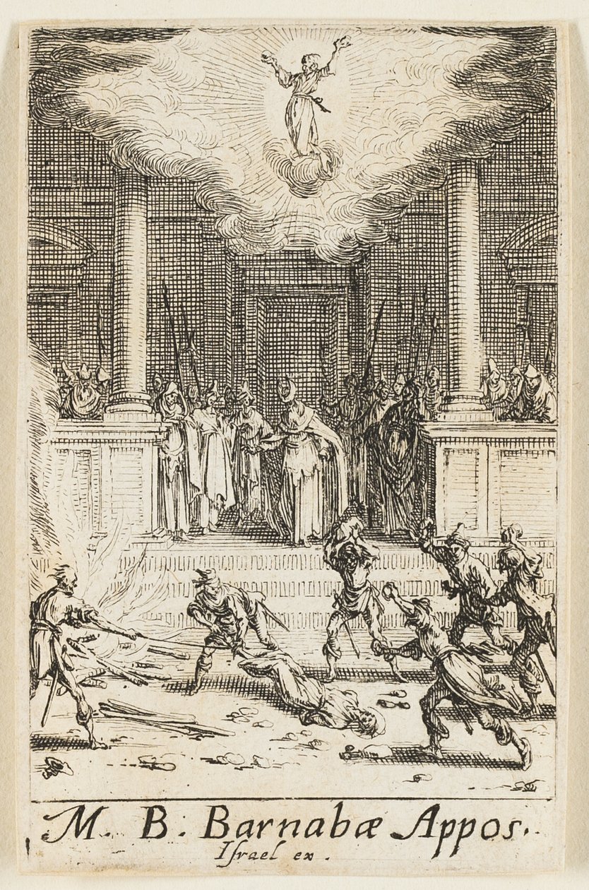 Martyre de saint Barnabé, planche quinze des Martyres des Apôtres - Jacques Callot