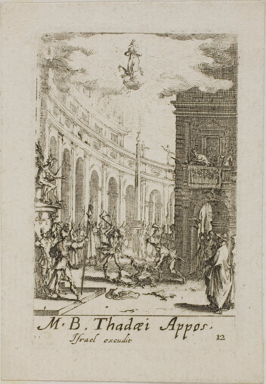 Martyre de saint Thaddée, planche douze des Martyres des Apôtres - Jacques Callot
