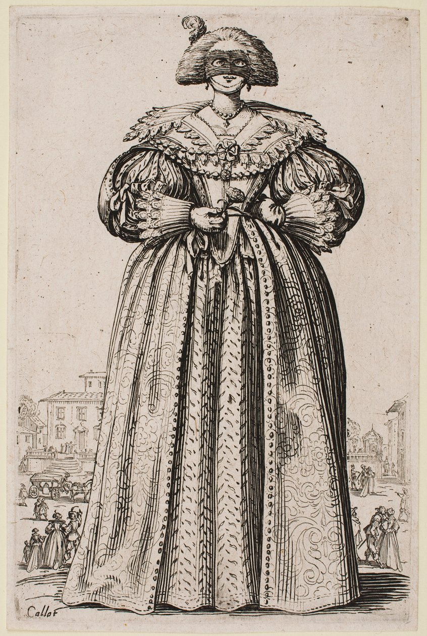 Dame masquée, de la série « La Noblesse de Lorraine » - Jacques Callot