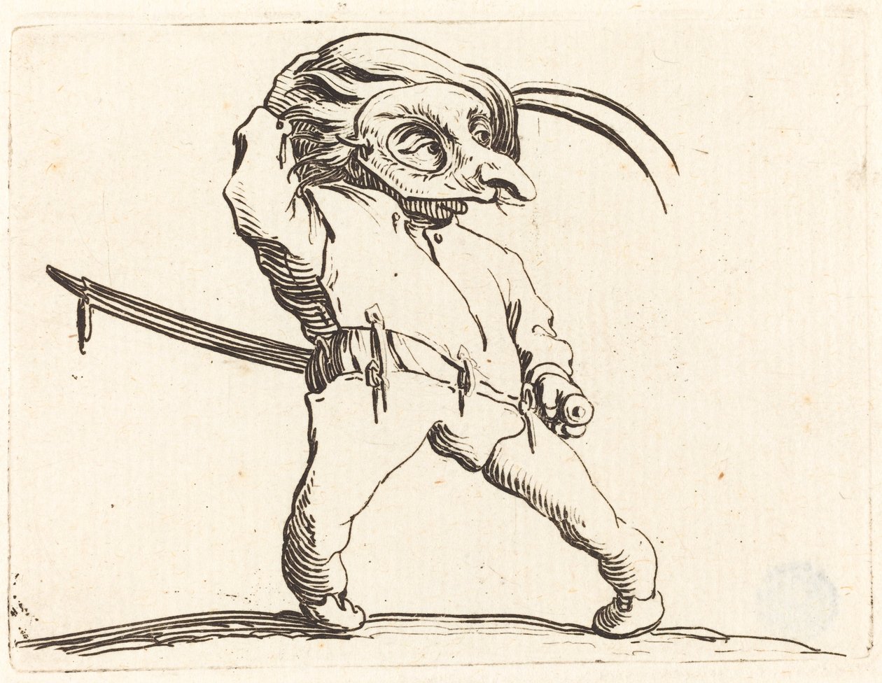 Homme masqué aux pieds tordus, vers 1622 - Jacques Callot