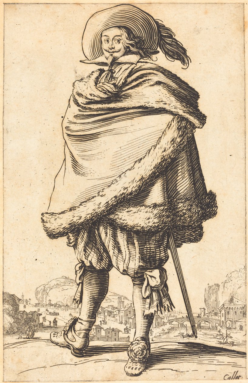 Noble homme en manteau bordé de fourrure - Jacques Callot