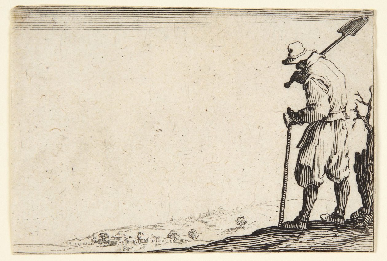 Paysant portant une bêche sur son épaule - Jacques Callot
