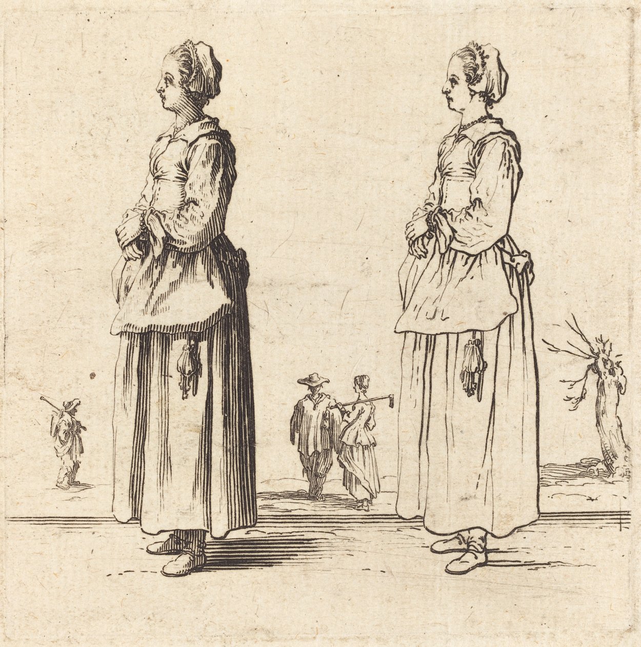 Paysanne, de profil, face à gauche - Jacques Callot
