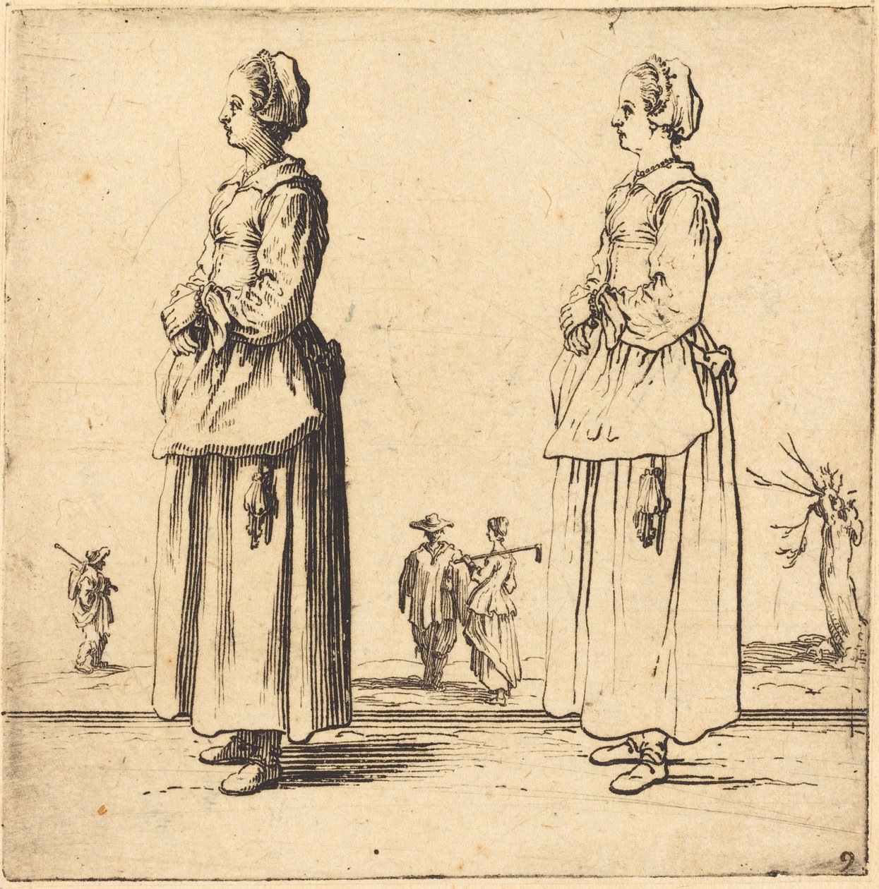 Paysanne, de profil, face à gauche - Jacques Callot