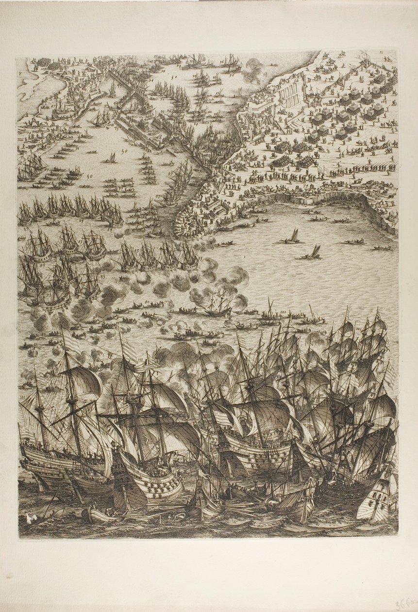 Planche cinq de La Siège de la Rochelle - Jacques Callot