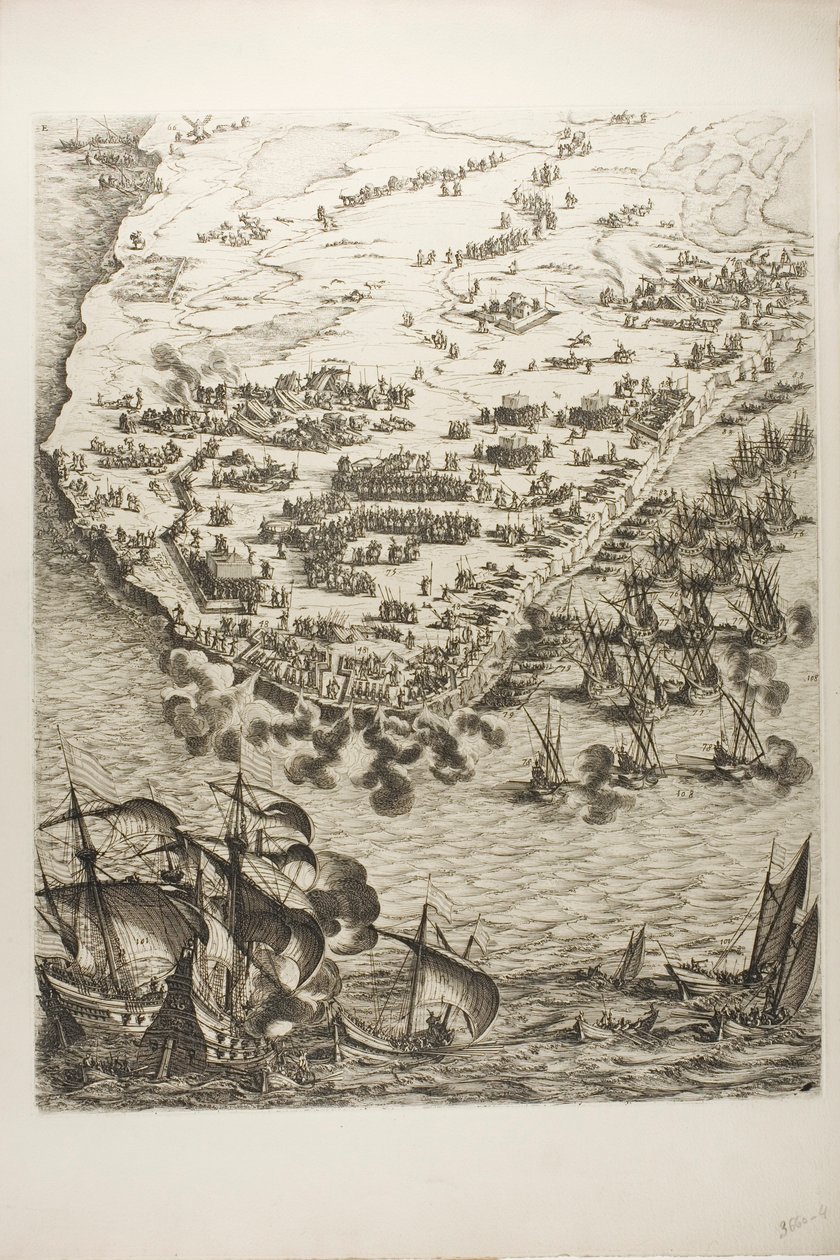Planche Quatre de La Siège de la Rochelle - Jacques Callot