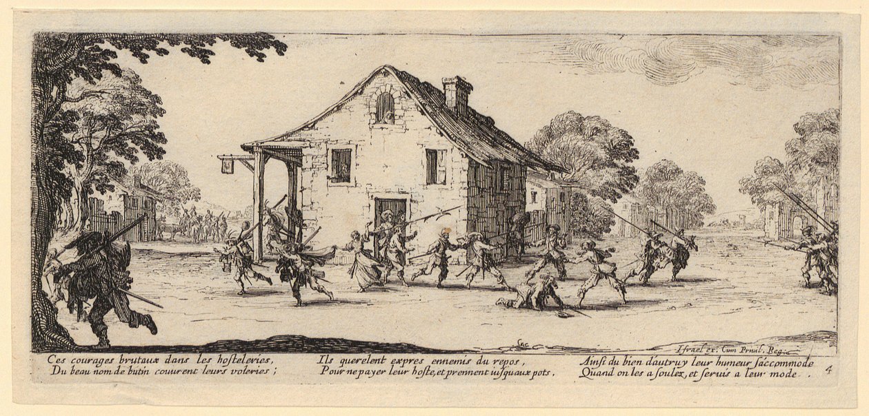 Pillage, planche 4 de la série « Les horreurs de la guerre » - Jacques Callot
