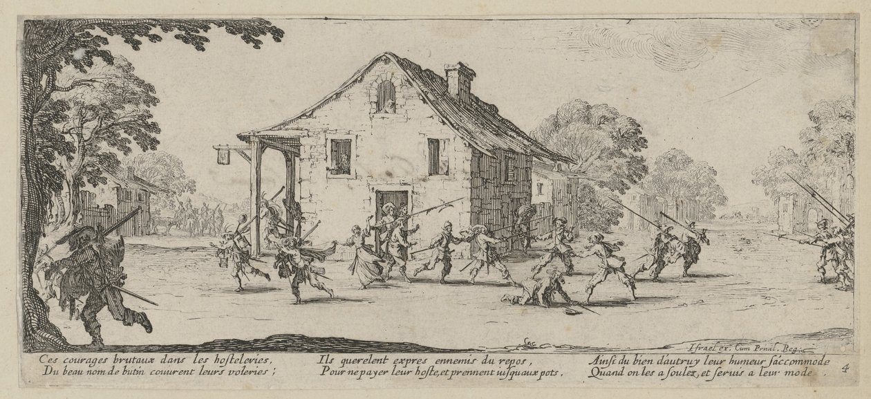 Pillage, planche 4 de la série « Les horreurs de la guerre » - Jacques Callot